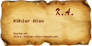 Köhler Alex névjegykártya
