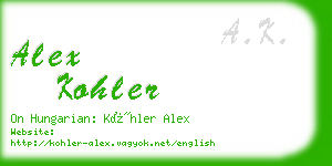 alex kohler business card